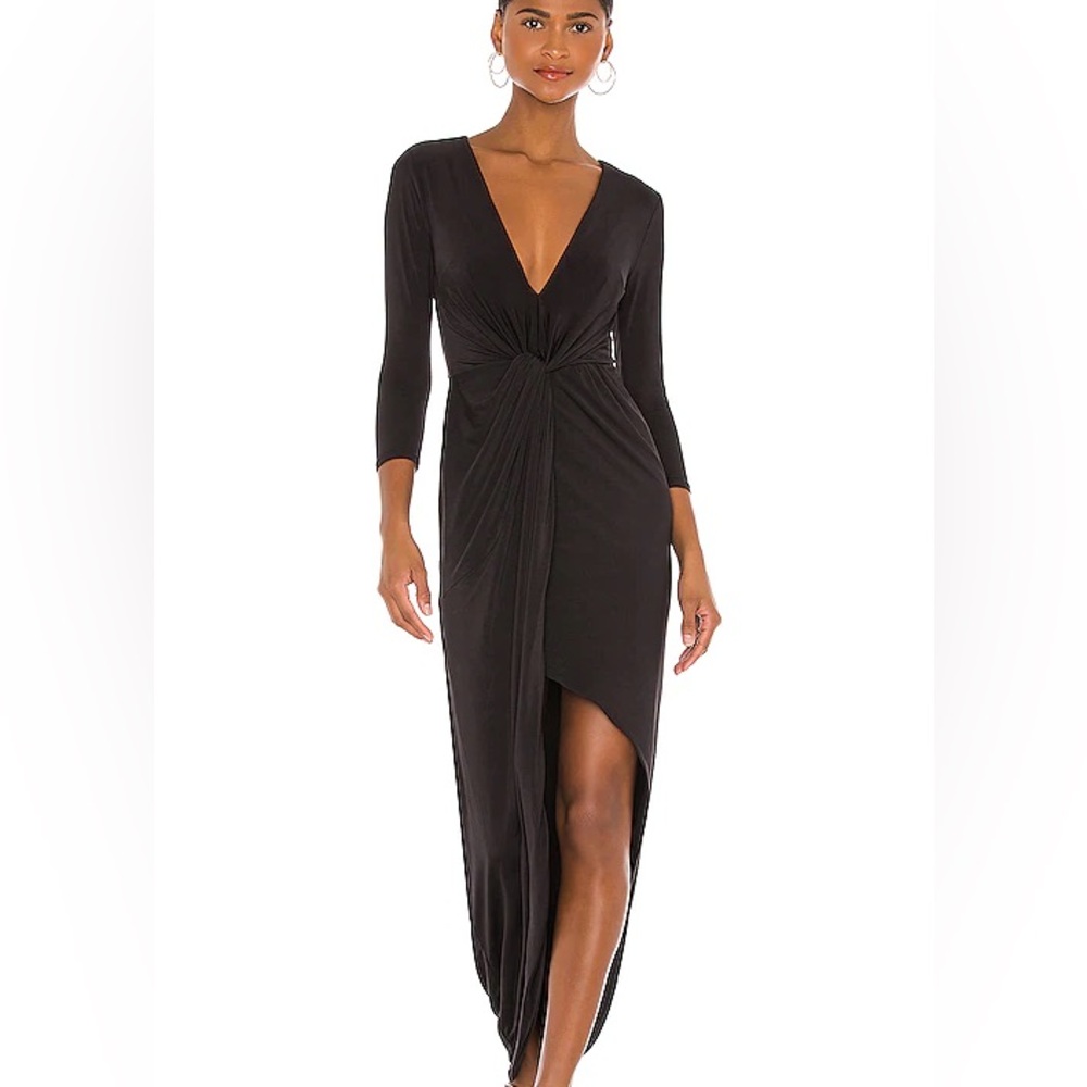 Lovers + Friends Black Sundance Long Sleeve Maxi Dress